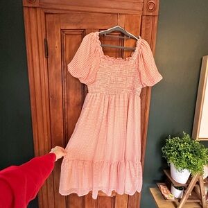 LC Lauren Conrad Pink Gingham Casual Dress